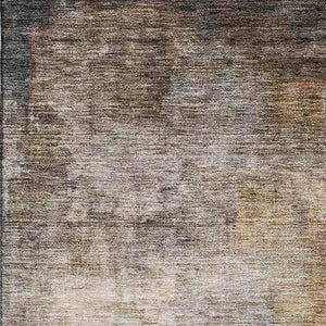 HomeRoots 8' X 10' Charcoal and Gold Washable Area Rug with UV Protection for Stylish, Durable Living Spaces 688380