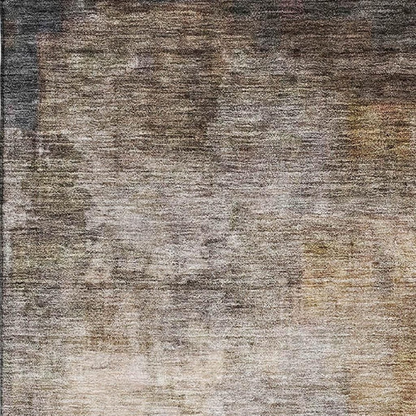 HomeRoots 8' X 10' Charcoal and Gold Washable Area Rug with UV Protection for Stylish, Durable Living Spaces 688380