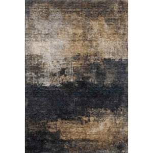 HomeRoots 10' X 14' Charcoal Gold & Beige Abstract Washable Area Rug - Durable, Stylish, UV Protected Design! 688382