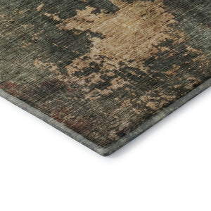 HomeRoots 8' X 10' Sage Copper and Gold Modern Abstract Area Rug - Washable, UV Protected, Stylish & Durable 688393