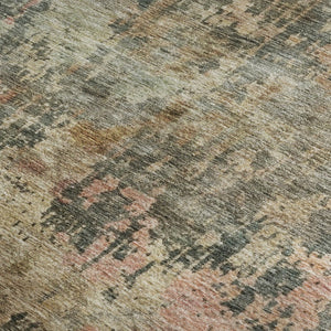 HomeRoots 5' X 8' Sage and Beige Abstract Area Rug - Washable, UV Protected, Kid & Pet Friendly for Every Home 688409