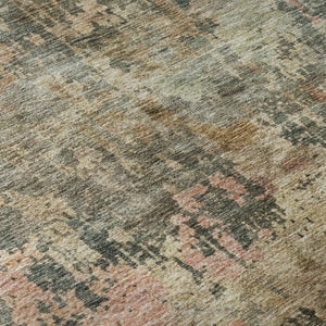 HomeRoots 8' X 10' Stylish Sage and Beige Abstract Washable Area Rug with UV Protection for Active Homes 688411