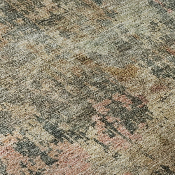 HomeRoots 9' X 12' Sage and Beige Abstract Washable Area Rug - Durable, Stylish, UV-Protected for Busy Homes 688412