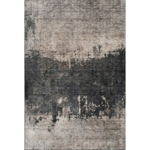 HomeRoots 5' Taupe Beige and Gray Abstract Washable Area Rug – UV Protected, Durable, Easy-Care Design for Homes 688415