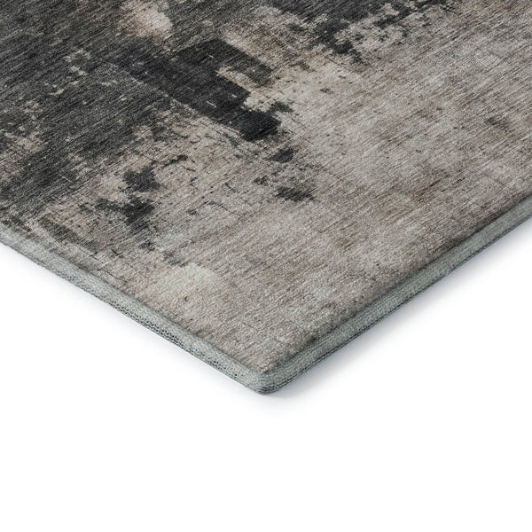 HomeRoots 8' Stylish Taupe Beige & Gray Abstract Round Rug – Washable, UV Protected & Durable for Everyday Living 688416