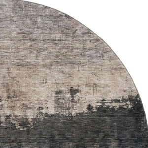 HomeRoots 8' Stylish Taupe Beige & Gray Abstract Round Rug – Washable, UV Protected & Durable for Everyday Living 688416