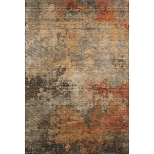 HomeRoots 9' X 12' Stylish Khaki Red Charcoal Abstract Washable Area Rug with UV Protection for Kids & Pets 688424