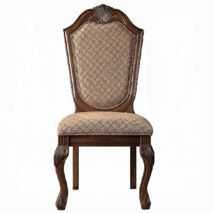 English Elm Chateau Upholstered De Ville Side Chair Set of 2 – Cherry Wood Trim, Padded Fabric Seats, Elegant Arched Back B2726P282913
