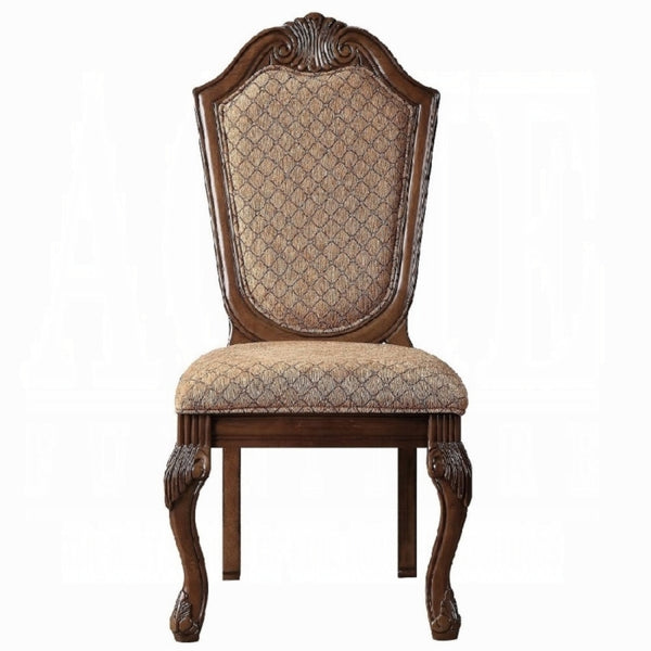 English Elm Chateau Upholstered De Ville Side Chair Set of 2 – Cherry Wood Trim, Padded Fabric Seats, Elegant Arched Back B2726P282913
