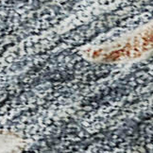 HomeRoots 9' X 12' Floral Area Rug in Ivory, Blue & Coral - Washable, UV-Protected, Stain-Resistant Design 688491