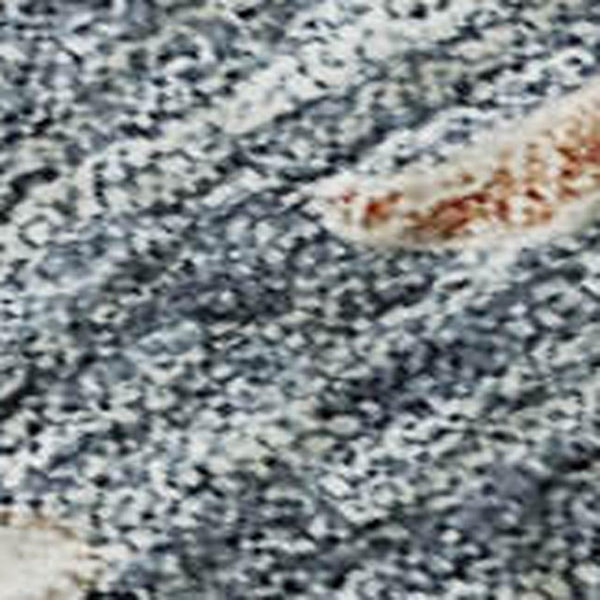 HomeRoots 9' X 12' Floral Area Rug in Ivory, Blue & Coral - Washable, UV-Protected, Stain-Resistant Design 688491