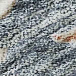 HomeRoots 10' X 14' Floral Area Rug in Ivory, Blue & Coral - Washable, UV-Protected, Perfect for Busy Homes! 688492