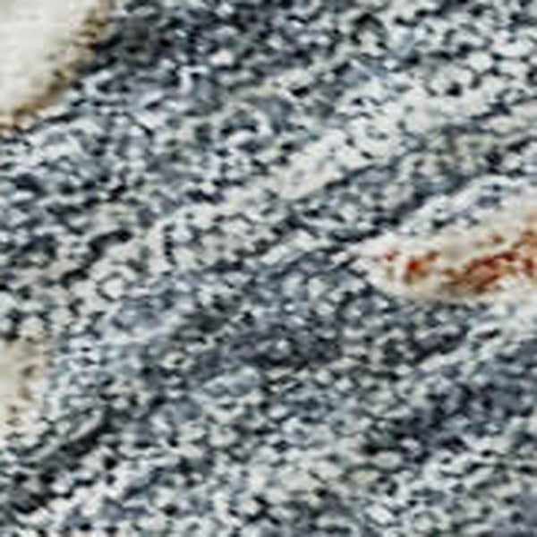 HomeRoots 10' X 14' Floral Area Rug in Ivory, Blue & Coral - Washable, UV-Protected, Perfect for Busy Homes! 688492