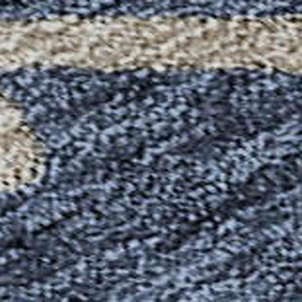 HomeRoots 5' Navy Blue Floral Area Rug with Copper Accents - Washable, UV Protected, Stain Resistant & Durable 688494