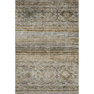 HomeRoots 9' X 12' Stylish Brown Beige Blue Abstract Geometric Area Rug - Washable, UV Protected, Durable Design 688515