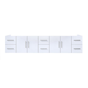 English Elm Glossy White Double Bath Vanity 84-in Width, Solid Wood Frame, Soft-Close Drawers, 6-Drawer Storage Elegance B2731P258547