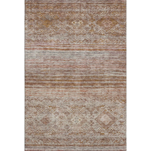 HomeRoots 8' X 10' Copper Gray Beige Abstract Area Rug – Washable, UV Protected, Stain Resistant for Busy Homes 688520