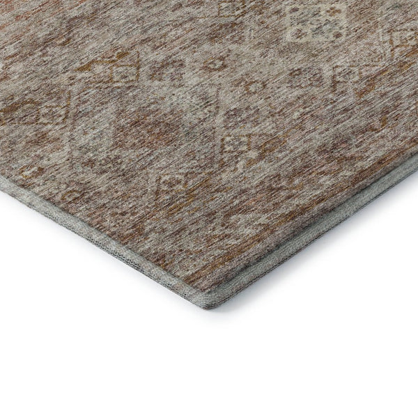 HomeRoots 8' X 10' Copper Gray Beige Abstract Area Rug – Washable, UV Protected, Stain Resistant for Busy Homes 688520