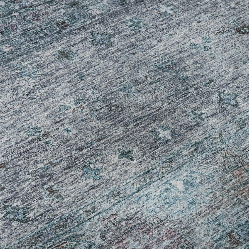 HomeRoots 8' X 10' Blue And Gray Tribal Area Rug – Washable, UV-Protected, Soft, and Durable for Busy Homes 688526
