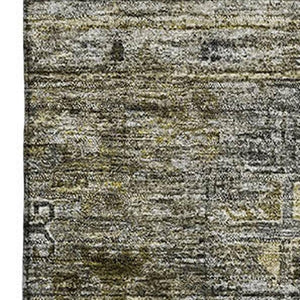 HomeRoots 8' X 10' Stylish Pewter Olive Green Tribal Area Rug – Washable, UV Protected & Stain Resistant! 688538