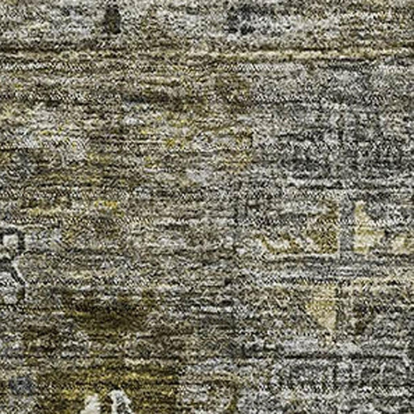 HomeRoots 10' Washable Tribal Area Rug in Pewter, Olive Green & Beige – UV Protected, Durable & Stylish! 688540