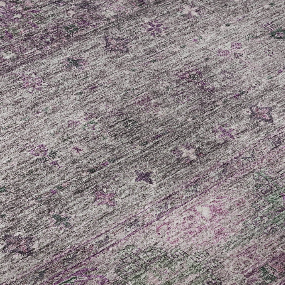 HomeRoots 9' X 12' Purple and Gray Tribal Washable Area Rug - Durable, Stylish, Stain-Resistant with UV Protection 688545