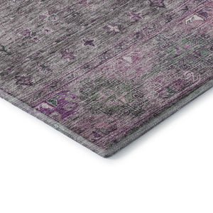 HomeRoots 10' X 14' Tribal Purple and Gray Washable Area Rug with UV Protection for Modern Spaces & Durability 688546