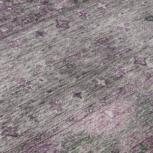 HomeRoots 10' X 14' Tribal Purple and Gray Washable Area Rug with UV Protection for Modern Spaces & Durability 688546