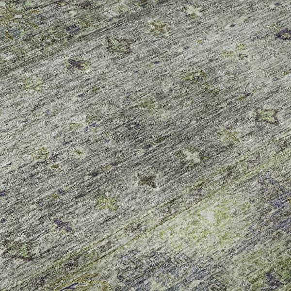 HomeRoots 8' X 10' Sage Silver & Purple Tribal Area Rug - Stylish, Durable, UV Protected & Easy-Care Design 688550