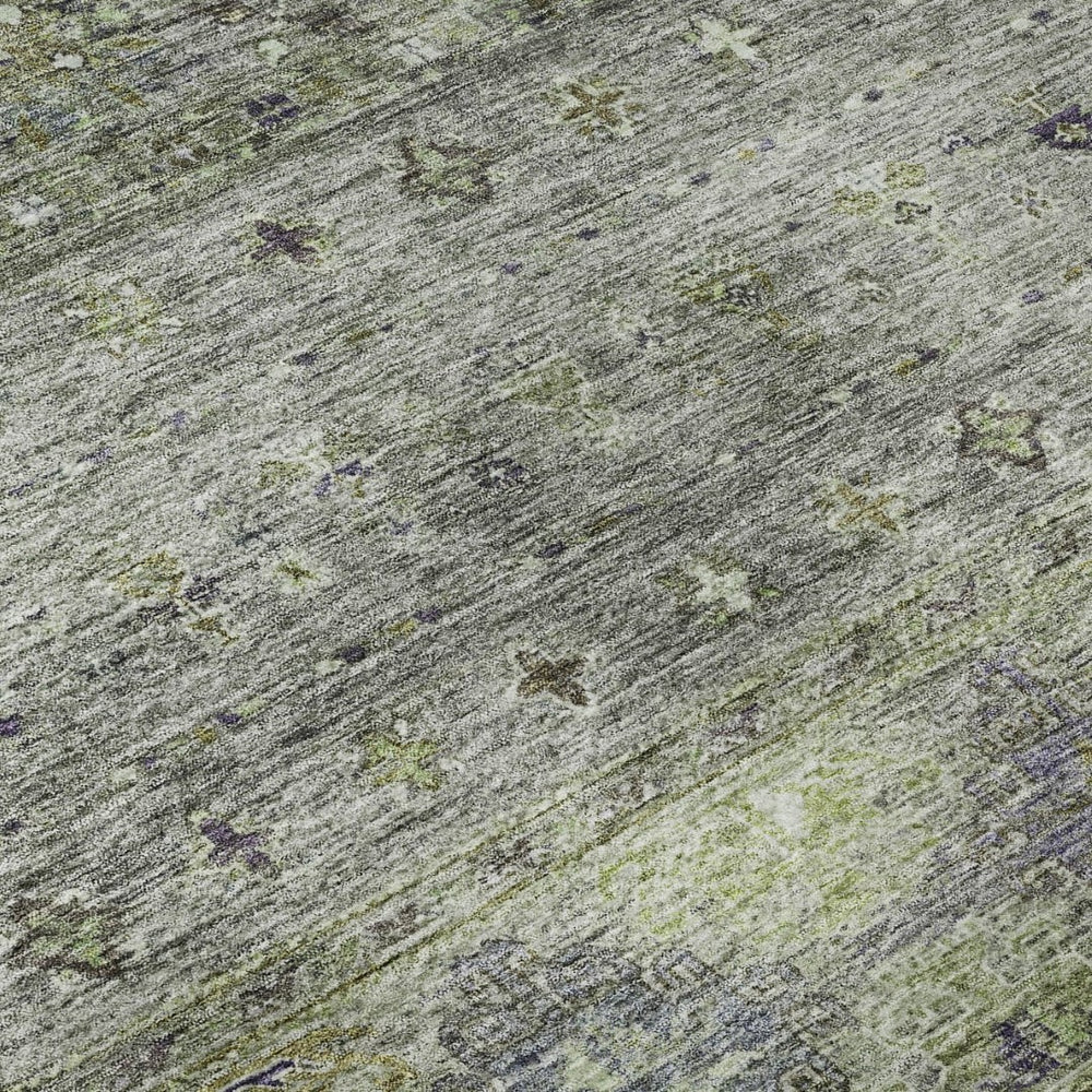 HomeRoots 9' X 12' Tribal-Inspired Sage Silver & Purple Washable Area Rug with UV Protection & Durability 688551