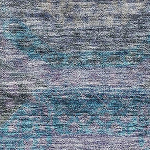 HomeRoots 5' Stylish Blue Gray Silver Geometric Area Rug - Washable, UV Protected & Family-Friendly Design 688554