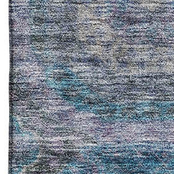 HomeRoots 9' X 12' Modern Blue Gray Silver Geometric Area Rug - Washable, UV Protected & Easy Care Design! 688557