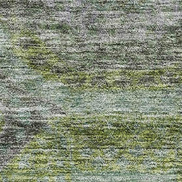 HomeRoots 5' X 8' Modern Olive Green Gray Silver Area Rug - Washable, Stain Resistant, UV Protected for Homes 688560