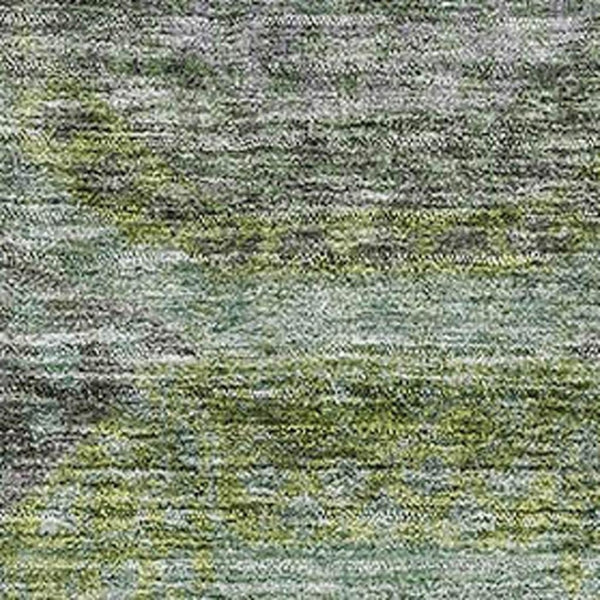HomeRoots 8' X 10' Olive Green Gray Silver Geometric Area Rug - Stylish, Washable, UV-Protected & Durable 688562