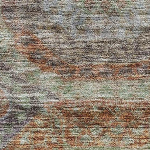 HomeRoots 5' X 8' Contemporary Washable Geometric Area Rug in Rust, Charcoal & Beige - Stain Resistant & UV Protected 688566