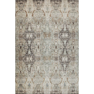 HomeRoots 10' X 14' Linen Gray & Silver Abstract Area Rug - Stain Resistant, UV Protected & Machine-Woven Design 688576
