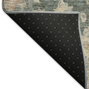 HomeRoots 8' X 10' Washable Floral Area Rug in Artichoke Green, Beige & Rust - Perfect for Indoor/Outdoor Use! 688582