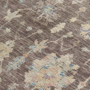 HomeRoots 5' X 8' Floral Washable Area Rug in Chocolate, Beige & Blue - Durable for Indoor/Outdoor Use! 688586