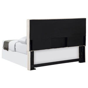 English Elm Sand Fabric Upholstered Headboard Rounded Silhouette for Queen Full Bedroom B062P153879