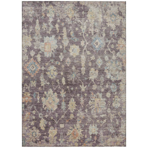 HomeRoots 10' Stylish Eggplant Beige & Blue Floral Washable Indoor/Outdoor Area Rug – Durable & Versatile! 688596