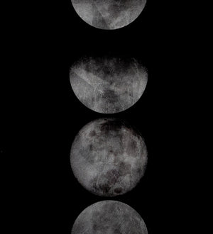 Sunpan MOON Phases Luxe Art Landscape - 72" x 30" Charcoal Frame with Silver Leaf Accents for Elegance A0330