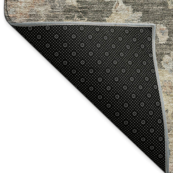 HomeRoots 10' Gray Beige & Blue Floral Washable Area Rug - Durable, Versatile for Indoor/Outdoor Spaces! 688608