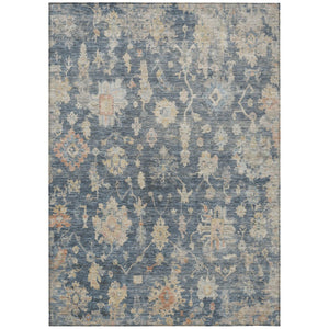 HomeRoots 8' X 10' Navy Beige Rust Floral Washable Area Rug - Durable Indoor/Outdoor Design for High Traffic Spaces 688612