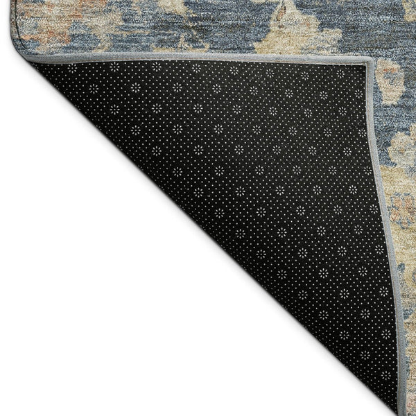 HomeRoots 10' Navy Blue Beige Rust Floral Area Rug - Washable Indoor/Outdoor, Durable, Stylish & Versatile! 688614