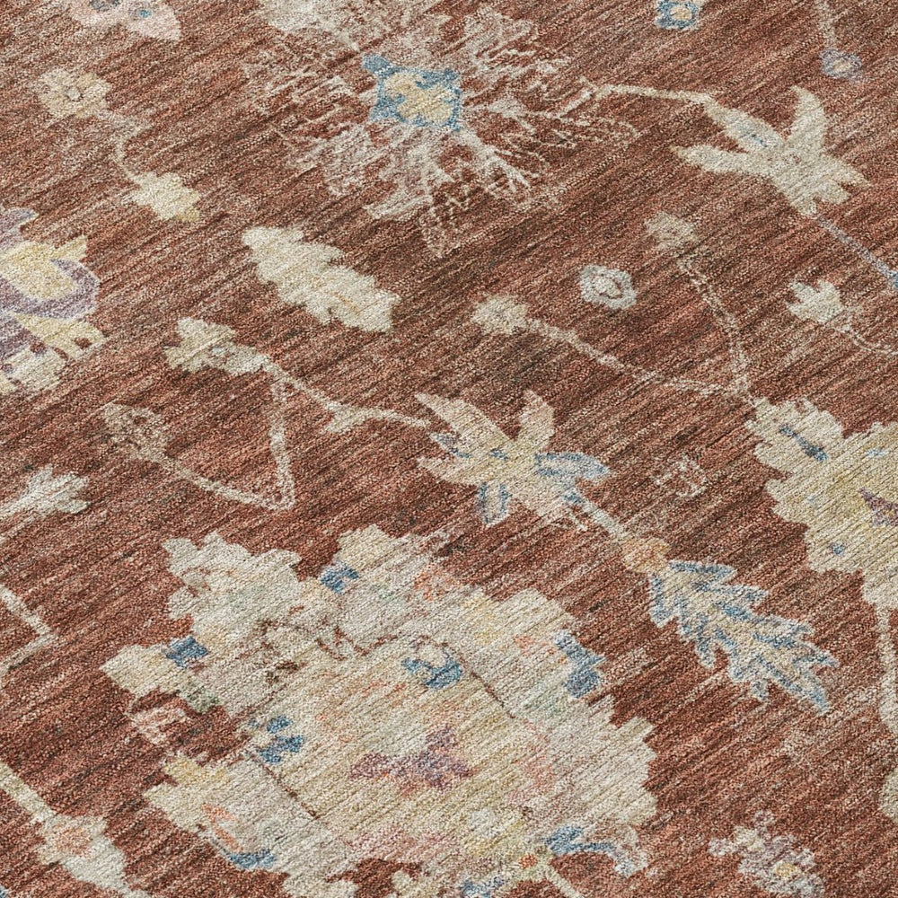 HomeRoots 9' X 12' Rustic Floral Washable Area Rug - Durable Indoor/Outdoor Design for High-Traffic Spaces 688625