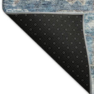 HomeRoots 10' Denim Blue and Ivory Medallion Area Rug - Washable, Durable for Indoor & Outdoor Spaces! 688644