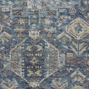 HomeRoots 8' X 10' Elegant Medallion Indoor Outdoor Area Rug - Navy Blue, Ivory, Beige - Washable, Durable Design 688654