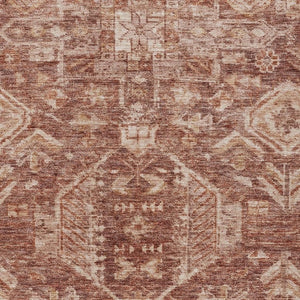 HomeRoots 5' X 8' Classic Rust and Beige Medallion Area Rug - Washable, Weather-Resistant for Indoor & Outdoor Use 688658