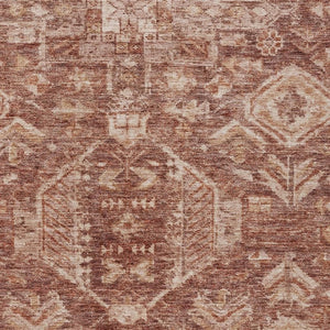 HomeRoots 9' X 12' Stylish Rust & Beige Medallion Washable Area Rug - Ideal for Indoor & Outdoor Spaces 688661