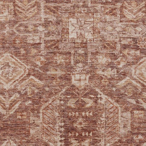 HomeRoots 10' X 14' Medallion Area Rug - Stylish Rust & Beige Design for Indoor/Outdoor Durability & Easy Care 688662